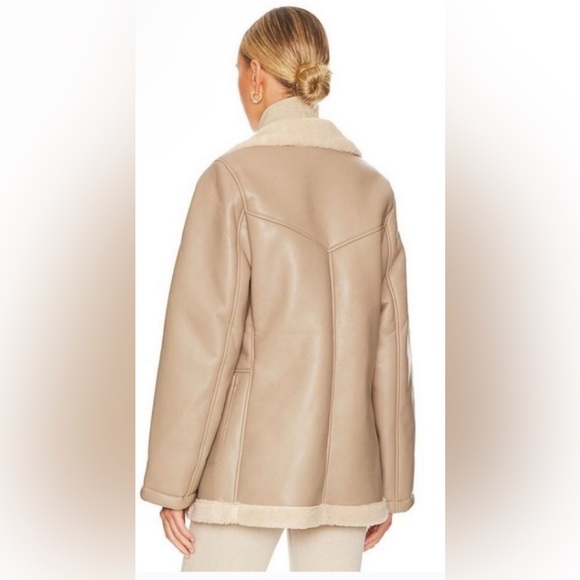 ASTR The Label (REVOLVE) Francine Vegan Leather Sherpa Lined Jacket XL NWOT - Picture 4 of 11
